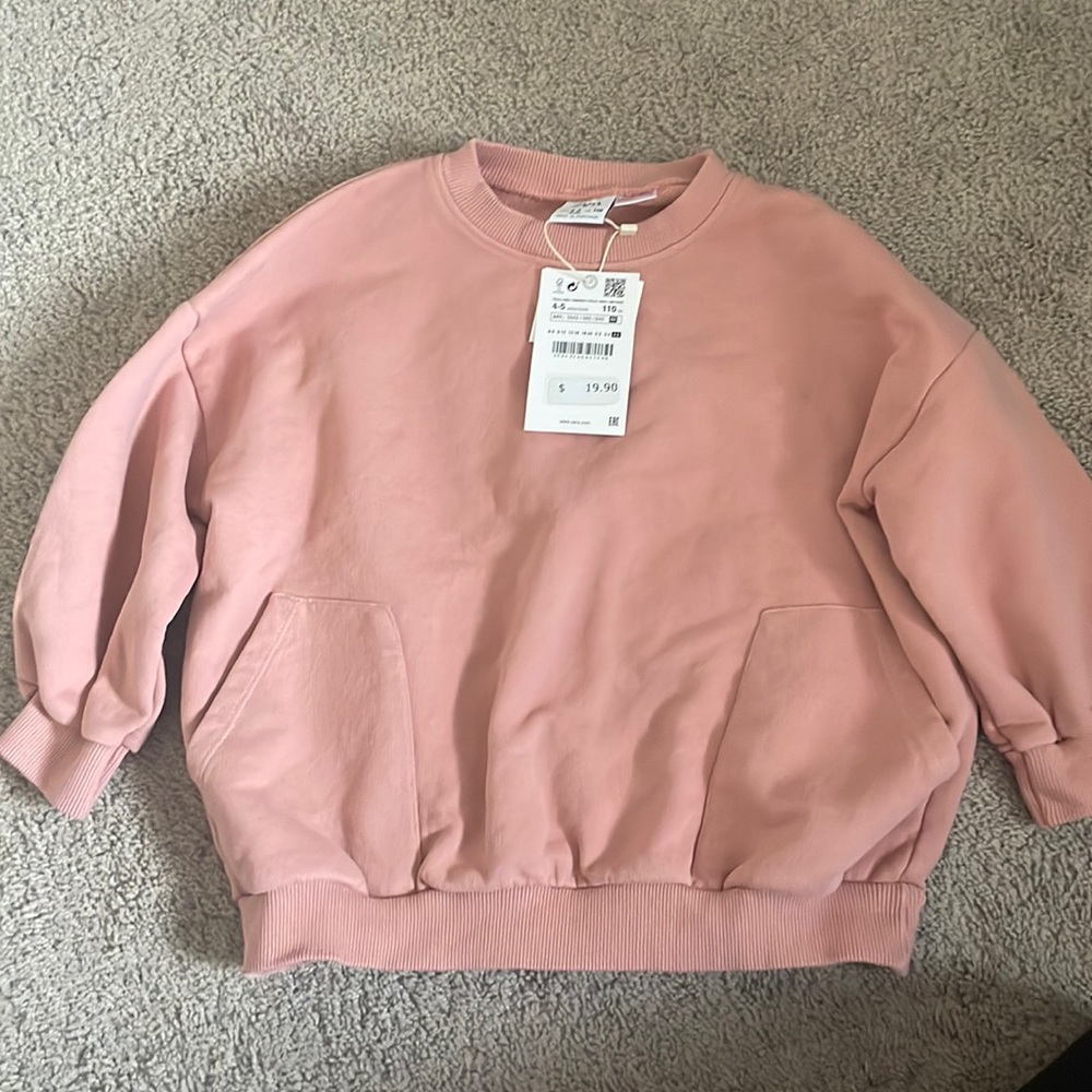 Zara peach sweatshirt NWT